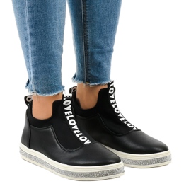 Baskets à enfiler en lycra noires 1155-Y