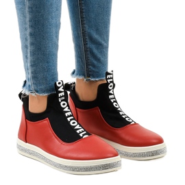 Baskets à enfiler Lycra rouges 1155-Y