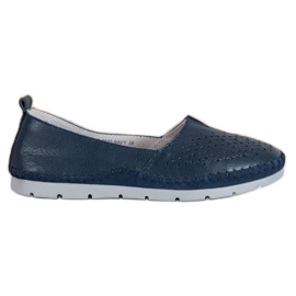 Evento Baskets ajourées avec cuir écologique bleu marin bleu
