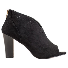 Bottes VINCEZA à bout ouvert noir