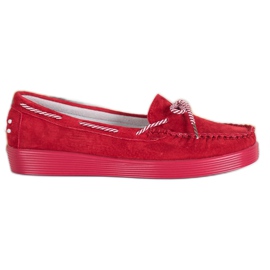 Filippo Mocassins en cuir classiques rouge