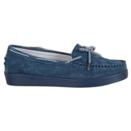 Filippo Mocassins en cuir classiques bleu