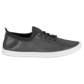 SHELOVET Baskets légères avec cuir écologique noir