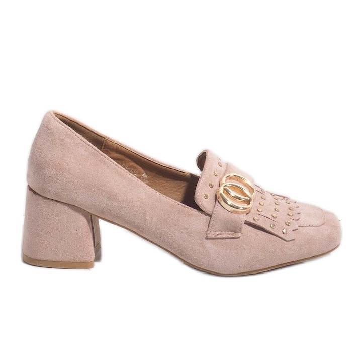 Escarpins en daim rose sur le poteau LB-339