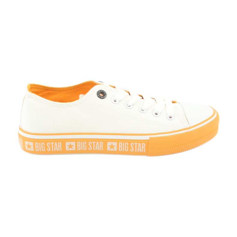 Baskets à semelle jaune Big Star FF274234, blanc blanche