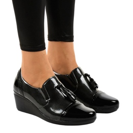 Chaussures compensées noires 7-9022 le noir gris