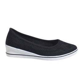 Baskets noires sur le talon compensé 1145-Y le noir