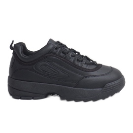 Baskets chaussures de sport noires D1909-2