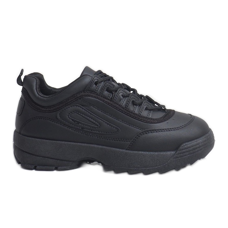Baskets chaussures de sport noires D1909-2 le noir