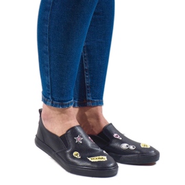 Baskets noires à imprimés G82-3 le noir