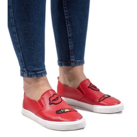 Baskets rouges avec imprimés G1202A-4