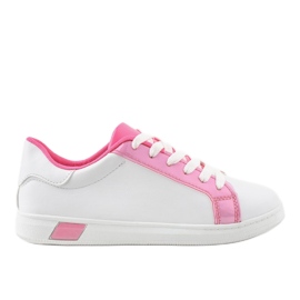 Baskets blanches W-3116 rose
