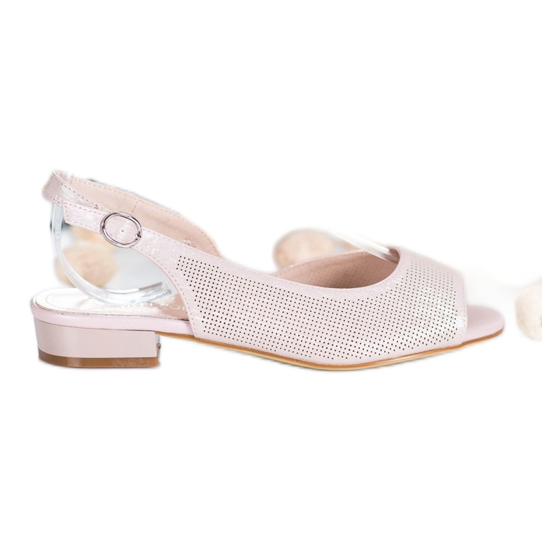 Sergio Leone Sandales Ajourées Sur Talons Bas rose Sergio Leone Sandales Ajourées Sur Talons Bas rose