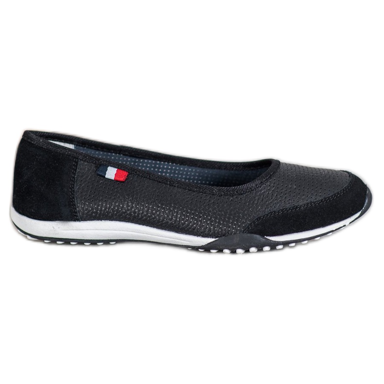 Filippo Ballerines de sport en cuir le noir