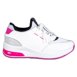 SHELOVET Chaussures nouées en cuir écologique blanc