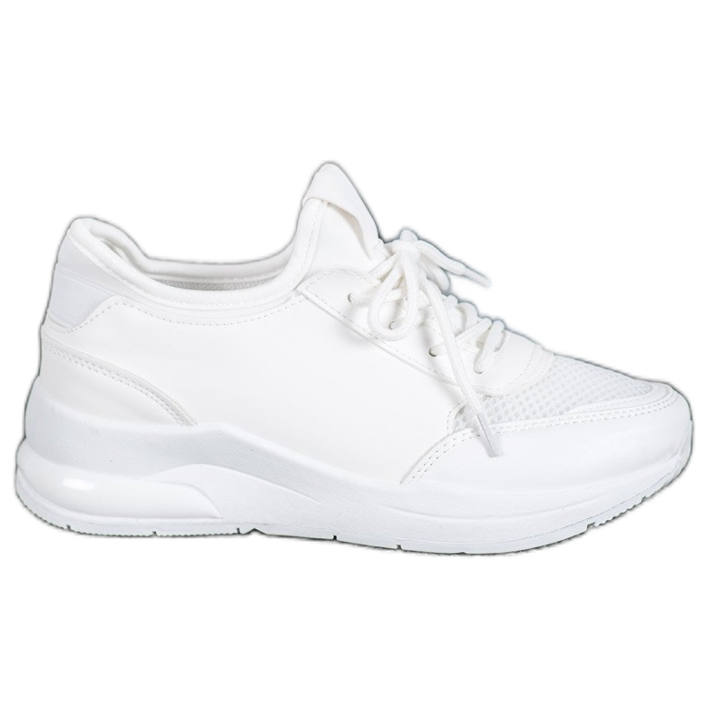 SHELOVET Chaussures nouées en cuir écologique blanche