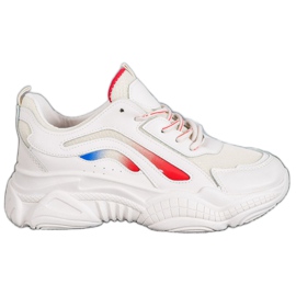 SHELOVET Baskets à la mode sur la plate-forme blanc