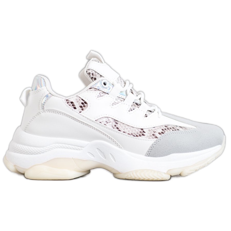 SHELOVET Baskets à plateforme à imprimé serpent blanche SHELOVET Baskets à plateforme à imprimé serpent blanche