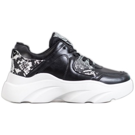 Weide Baskets en cuir écologique à la mode noir