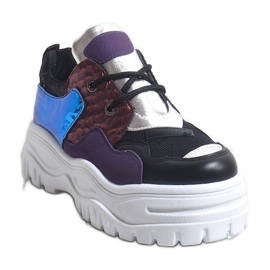 Baskets de sport à la mode noires R-458 le noir