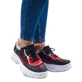 Baskets de sport à la mode noires R-462 le noir multicolore