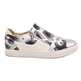 Baskets blanches façon serpent Q48-41 multicolore