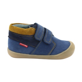 Chaussures garçon avec velcro Mazurek 1355 bleu marine jaune