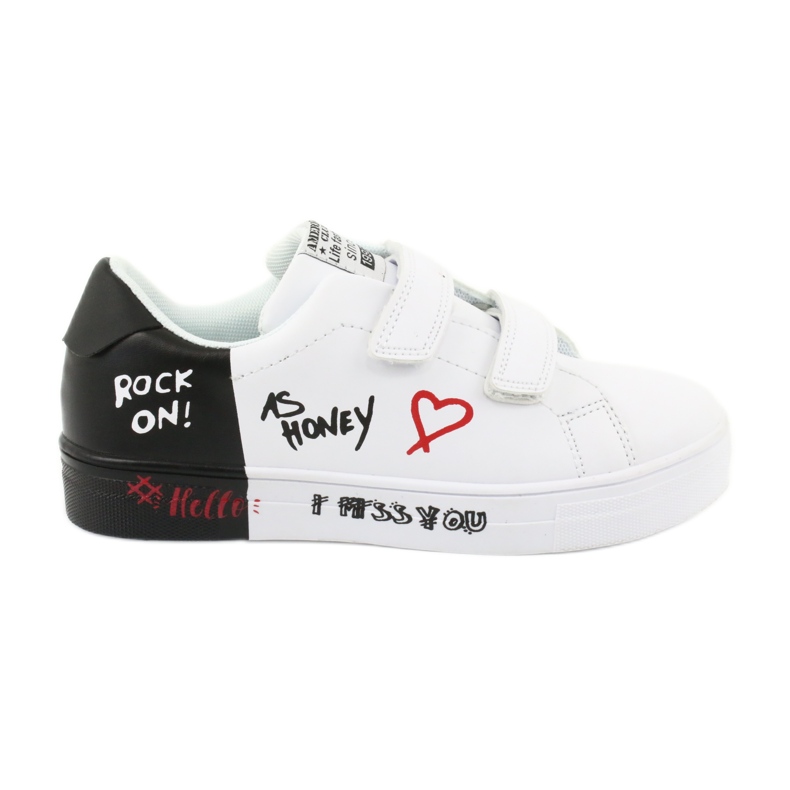 Baskets American Club ES05 blanches et noires le noir