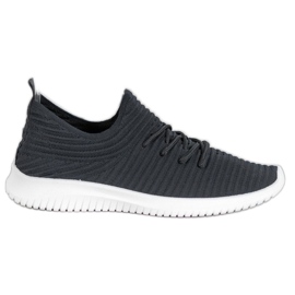 SHELOVET Chaussures à enfiler en textile noir