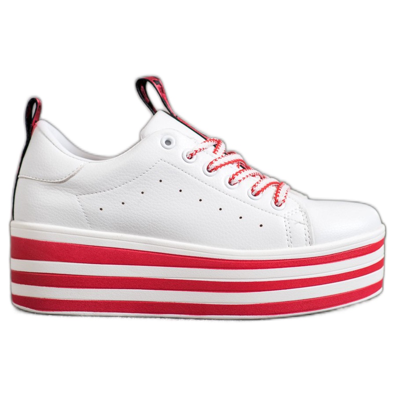 SHELOVET Baskets sur une plate-forme rayée blanche rouge