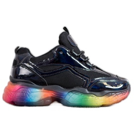 Weide Baskets à semelle colorée le noir multicolore