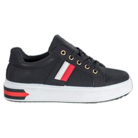 SHELOVET Chaussures de sport en cuir écologique le noir SHELOVET Chaussures de sport en cuir écologique le noir