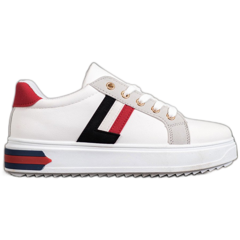 SHELOVET Chaussures de sport en cuir écologique blanc multicolore