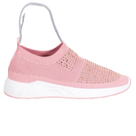 SHELOVET Chaussures à enfiler avec cristaux rose