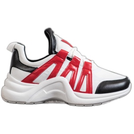 SHELOVET Baskets mode confortables blanche multicolore