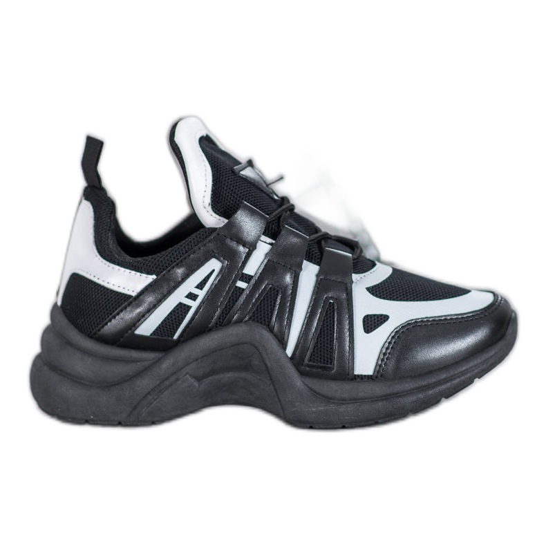 SHELOVET Baskets mode confortables blanche le noir