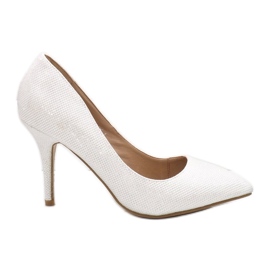 Escarpins blancs à paillettes YX-1