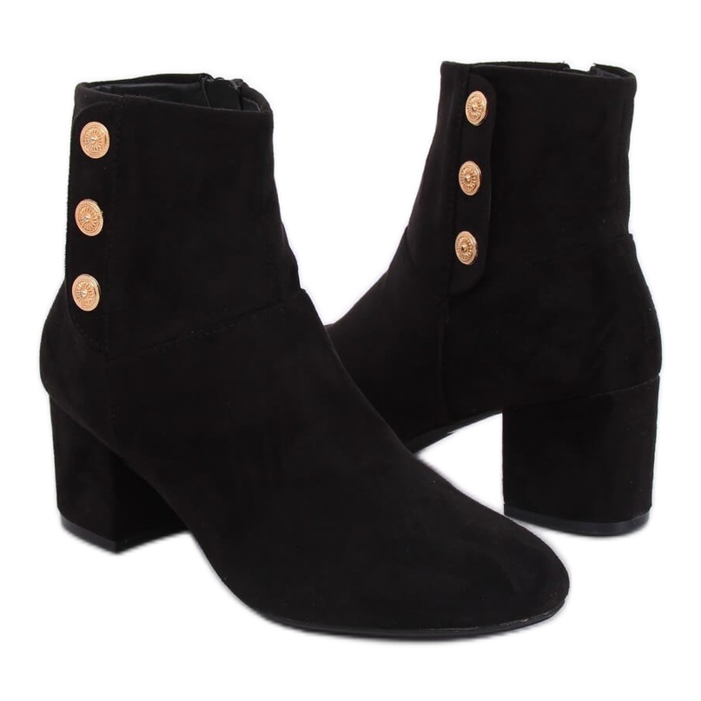 Bottines noires à talons YL51 Black - Ii Gat le noir
