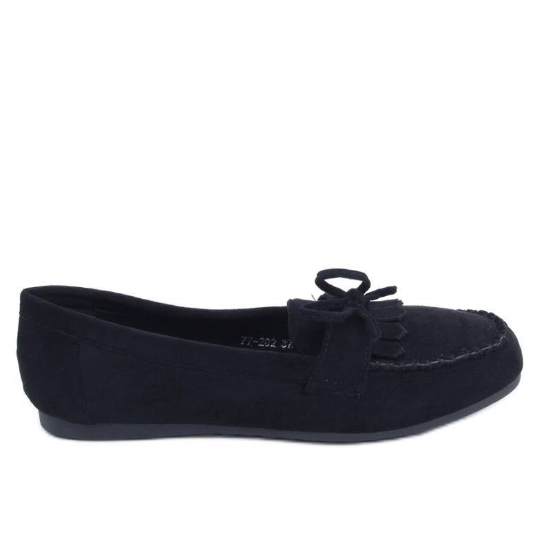 Mocassins classiques noirs pour femmes 77-202 Noir le noir