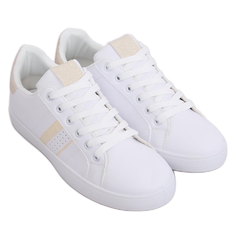 Baskets femme blanches K-388 BLANC / OR