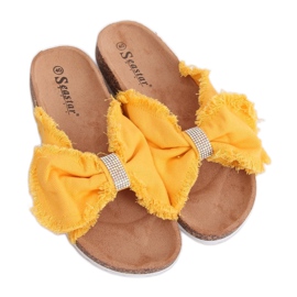 Jaune BG60P Chaussons en toile jaune avec liège