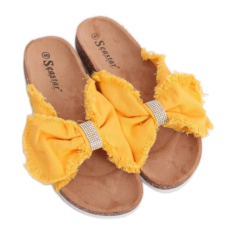 Jaune BG60P Chaussons en toile jaune avec liège