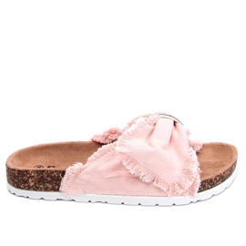 Chaussons en toile sur le liège rose BG60P Rose