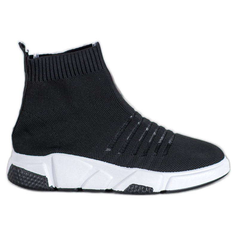 SHELOVET Chaussures à enfiler avec maille le noir