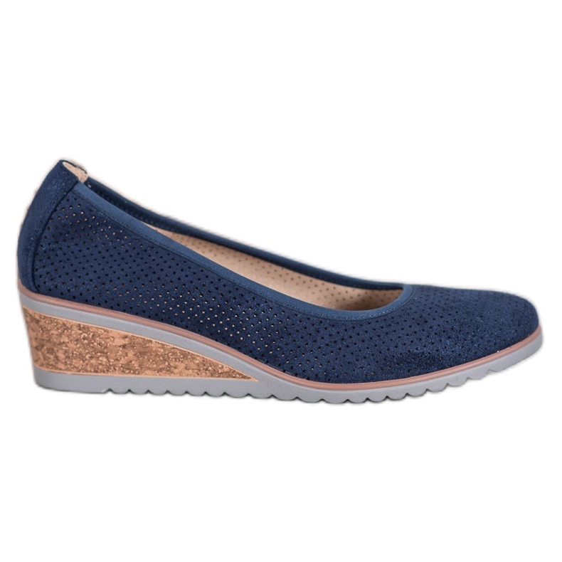 Ballerines bleu marine sur le compensé VINCEZA Ballerines bleu marine sur le compensé VINCEZA