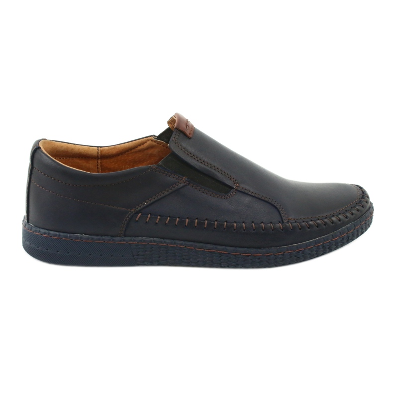 Riko Mocassins en cuir masculin 913 bleu marine Riko Mocassins en cuir masculin 913 bleu marine