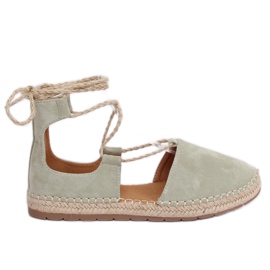Espadrilles vertes nouées à la cheville JH97P Vert