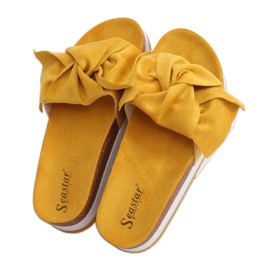 Chaussons femme miel SS116P Jaune