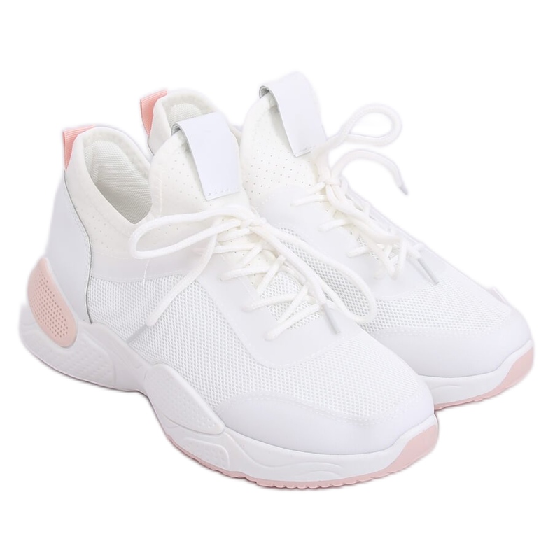 Chaussures de sport en maille blanche B0-547 Rose