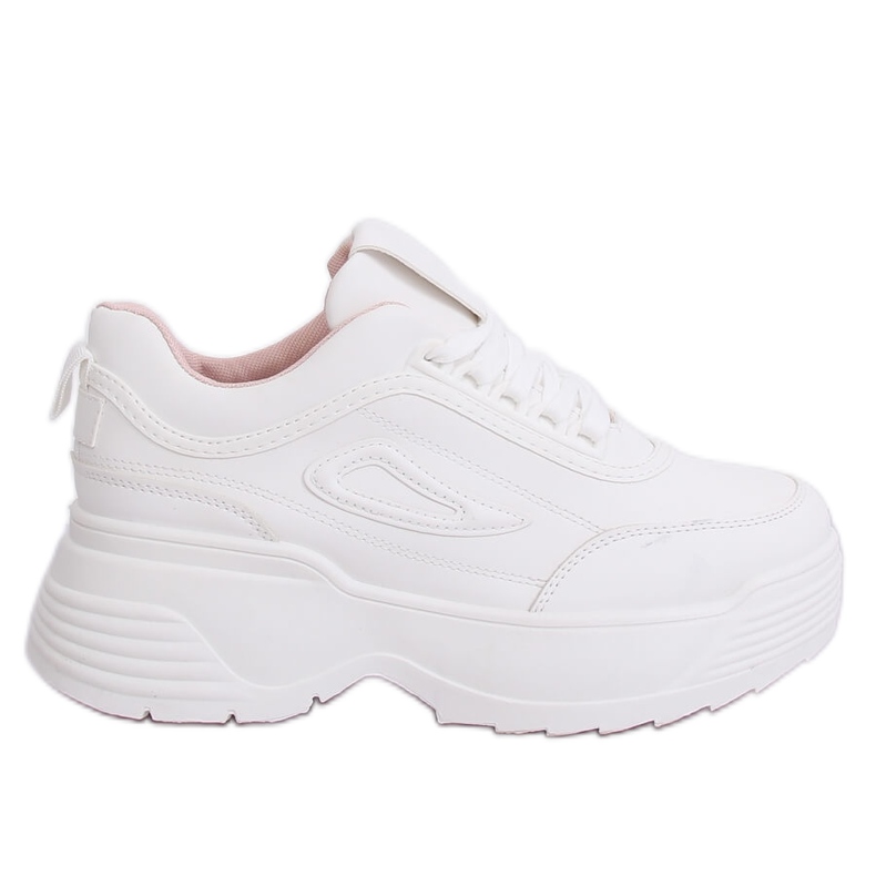 Chaussures de sport blanches à semelle haute LA78P-1 Rose